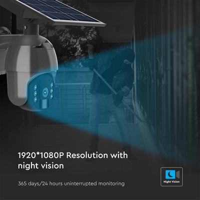 1080P Kamera zewnętrzna WiFi SMART z panelem solarnym / Sensor / IP65 / Czarna