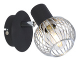 Lampa ścienna1X40W E14 czarny/chrom OSLO 91-61836