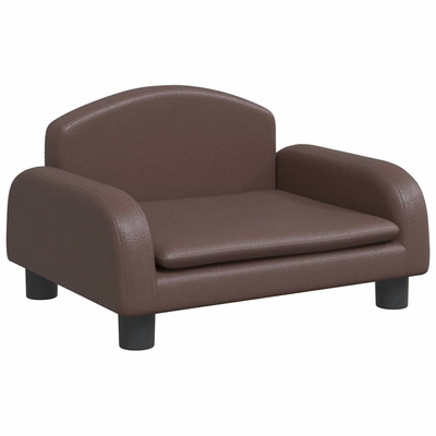 vidaXL Sofa dla dzieci, brązowa, 50x40x30 cm, sztuczna skóra