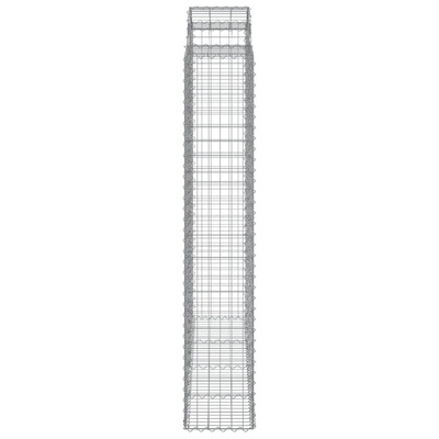 Kosze gabionowe, 15 szt, 200x50x220/240cm, galwanizowane żelazo