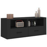 vidaXL Szafka pod TV, czarna, 100x35x40 cm, materiał drewnopochodny