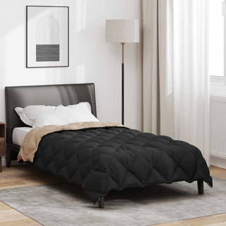 Zimowa Kołdra Czarny i Taupe 155 x 220 cm Mikrofibra
