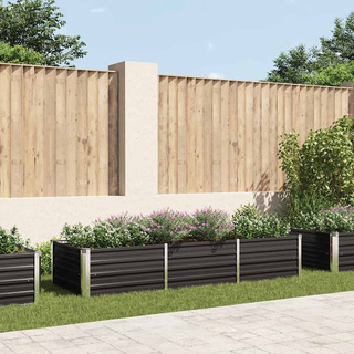 Podwyższona donica, antracyt, 240x80x45 cm, galwanizowana stal