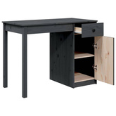vidaXL Biurko, szare, 100x50x75 cm, lite drewno sosnowe