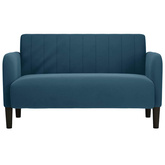 Sofa dwuosobowa niebieska 109 cm aksamitna