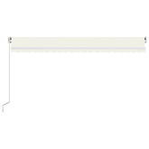 Ręcznie zwijana markiza z LED, 500x350 cm, kremowa