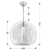 Lampa wisząca Haga niebieska pojedyncza metalowa do sypialni E27