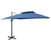 vidaXL Parasol wiszący z podwójną czaszą, 300x300 cm, lazurowy
