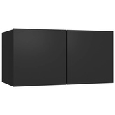 vidaXL Szafka wisząca pod TV, czarna, 60x30x30 cm