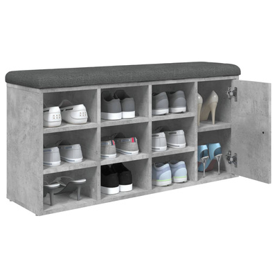 Ławka na buty, szarość betonu, 102x32x50 cm