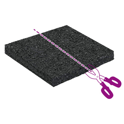 Pad Patio z Granulatem Gumowym Czarny 9 x 9 x 0,8 cm Guma