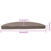 Maty na schody samoprzylepne 10 szt. 56x17x3 cm beżowe półokrągłe