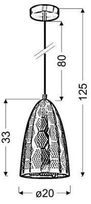 Lampa sufitowa wisząca Candellux Sfinks 31-43313  stożek  E27 ażurowy-miedziany