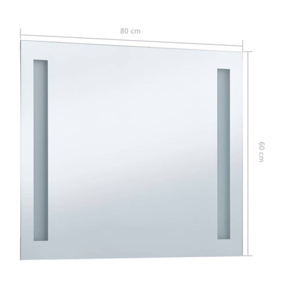 vidaXL Ścienne lustro łazienkowe z LED, 80 x 60 cm