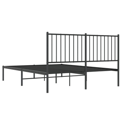 Metalowa rama łóżka z wezgłowiem czarna, 140x200 cm model standard