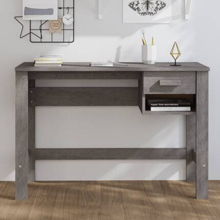 vidaXL Biurko HAMAR, jasnoszare, 110x40x75 cm, lite drewno sosnowe