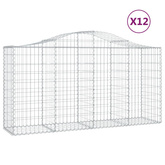 Kosze gabionowe, 12 szt, 200x50x100/120cm, galwanizowane żelazo