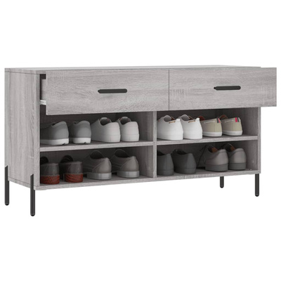 Ławka z miejscem na buty, szary dąb sonoma, 102x35x55 cm