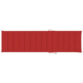 vidaXL Leżak z czerwoną poduszką, lite drewno tekowe