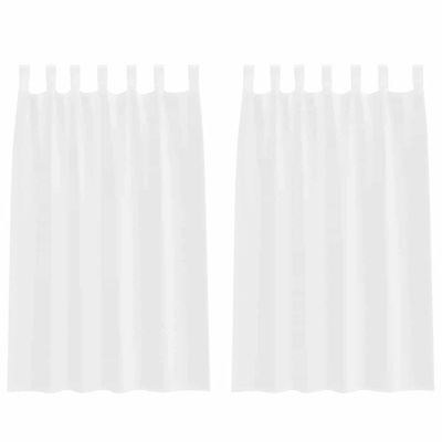 Firany Voile z zasłonami 2 pcs Biały 175 x 140 cm Poliester