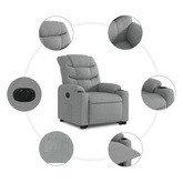 vidaXL Podnoszony fotel masujący, elektryczny, rozkładany, jasnoszary wariant 23