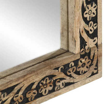 vidaXL Lustro łazienkowe, 50x70x2,5 cm, lite drewno mango i szkło