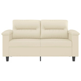 2-osobowa sofa, kremowy, 120 cm, sztuczna skóra
