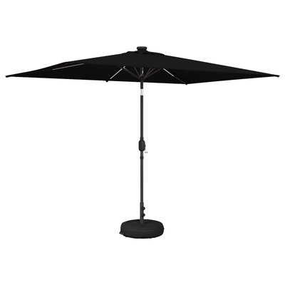 Parasol ogrodowy z oświetleniem LED i podstawą 200 x 300 cm