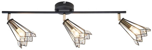 Lampa sufitowa czarna spot 3xGU10 54cm Colly 93-01634