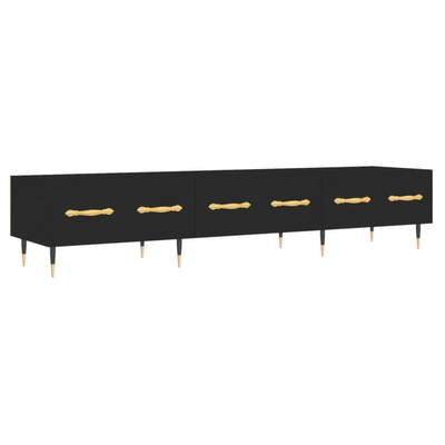vidaXL Szafka pod TV, czarna, 150x36x30 cm, materiał drewnopochodny