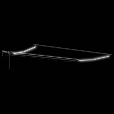 Ręczny ramowy zewnętrzny markizowy z LED Antracyt 4 x 2 m