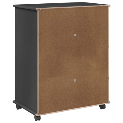 Rolkowa szafka 63,5 x 39 x 79 cm Lite drewno sosnowe Szary