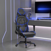 vidaXL Fotel gamingowy z podnóżkiem, czarno-niebieski, sztuczna skóra model standard