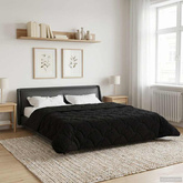 Zimowa Kołdra Czarny 200 x 200 cm Mikrofibra i Fleece Teddy