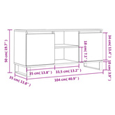 vidaXL Szafka pod TV, biała, 104x35x50 cm, materiał drewnopochodny model standard