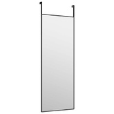 vidaXL Lustro na drzwi, czarne, 30x80 cm, szkło i aluminium