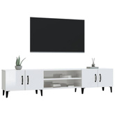 vidaXL Szafka pod TV, wysoki połysk, biała, 180x31,5x40 cm