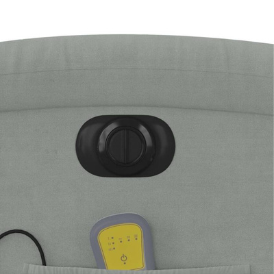 vidaXL Rozkładany fotel masujący, elektryczny, jasnoszary, aksamitny