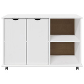 Rolkowa szafka Biały 100 x 39 x 65,5 cm Lite drewno sosnowe
