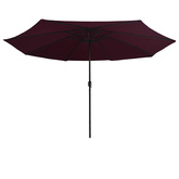 Parasol ogrodowy na metalowym słupku, 390 cm, bordowy
