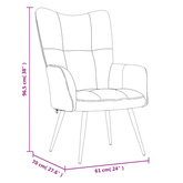 Fotel z podnóżkiem, ciemnoszary, obity aksamitem