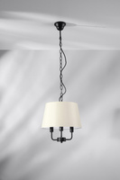 Pasteri lampa wisząca czarny matowy 3x40w e14 abażur beżowy 31-01351