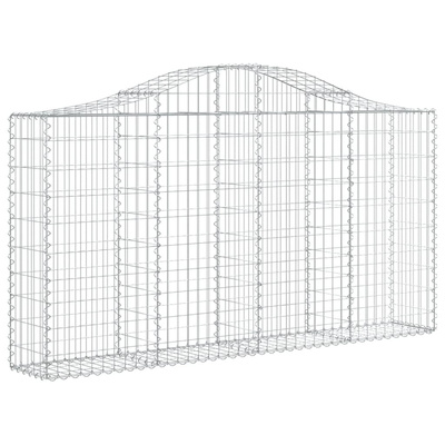 Kosze gabionowe, 2 szt, 200x30x100/120 cm, galwanizowane żelazo