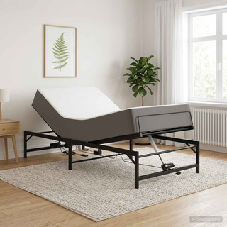 Elektro Regulowany Stelaż Łóżka Czarny 100 x 190 cm Stal