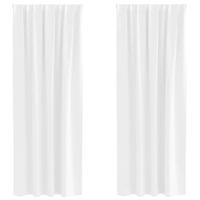 Firany blackout z kółkami 2 pcs Jasna biel 260 x 140 cm