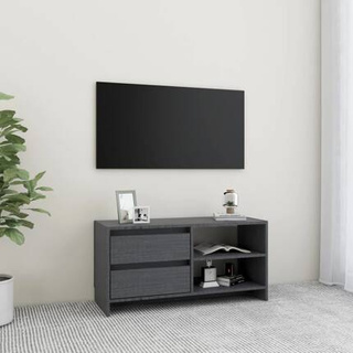 vidaXL Szafka pod TV, szara, 80x31x39 cm, drewno sosnowe