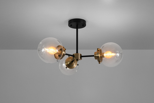 Lampa sufitowa czarna/patynowa 3xE14 Lens 33-01290