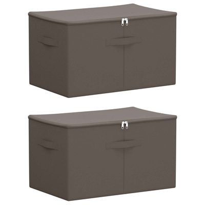 Skrzynia do przechowywania 2 pcs Szary 55 x 35 x 32 cm Włóknina