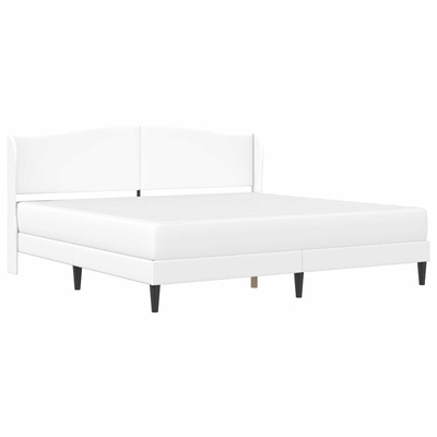 Ramka łóżka Z zagłówkiem Biały 200 x 200 cm Ekoskóra