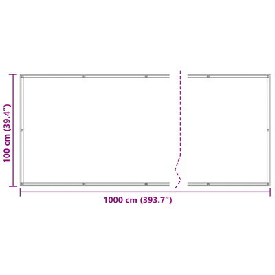 Ekran balkonowy Ciemna zieleń 100 x 1000 cm Materiał Oxford